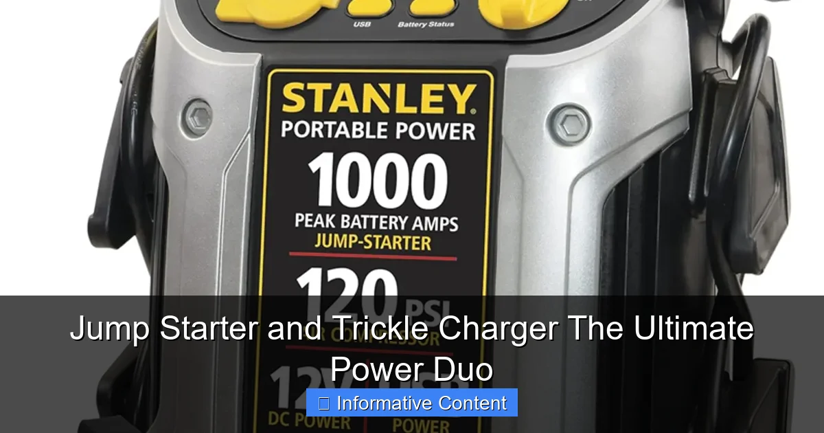 Jump Starter and Trickle Charger The Ultimate Power Duo