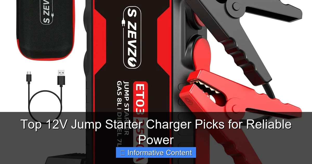 Top 12V Jump Starter Charger Picks for Reliable Power
