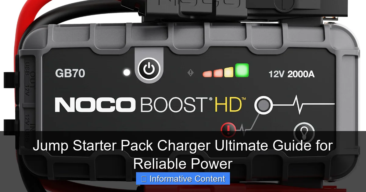 Jump Starter Pack Charger Ultimate Guide for Reliable Power