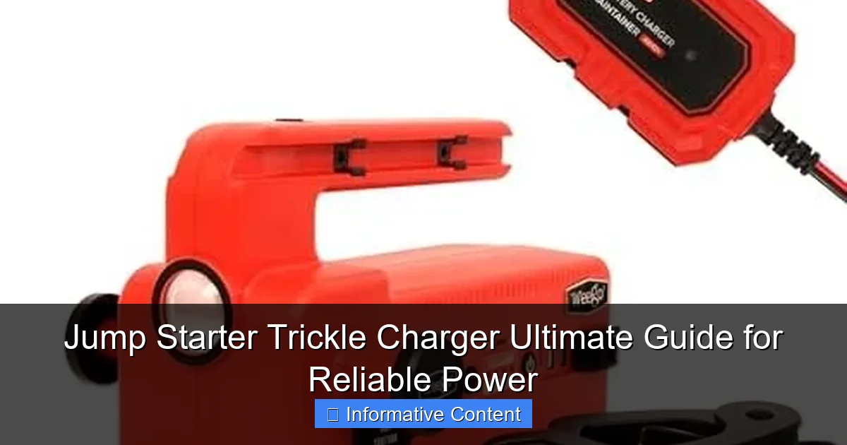 Jump Starter Trickle Charger Ultimate Guide for Reliable Power
