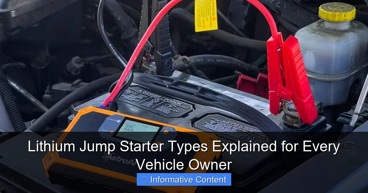 Lithium Jump Starter Types Explained for Every Vehicle Owner