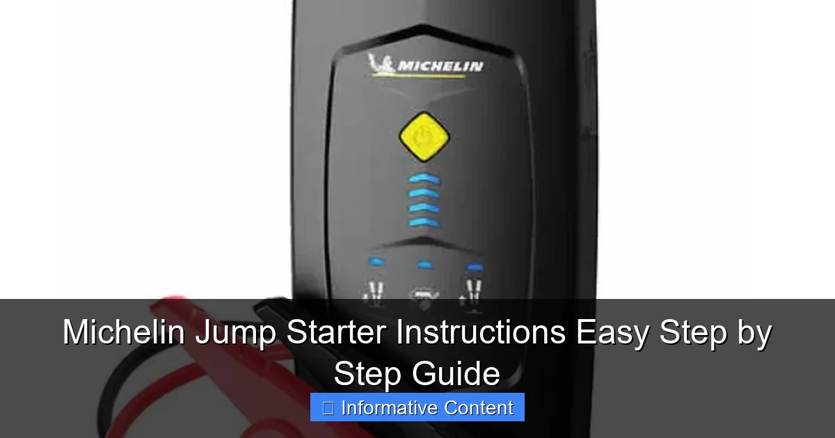 Michelin Jump Starter Instructions Easy Step by Step Guide