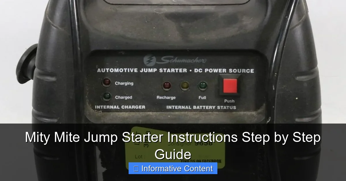 Mity Mite Jump Starter Instructions Step by Step Guide