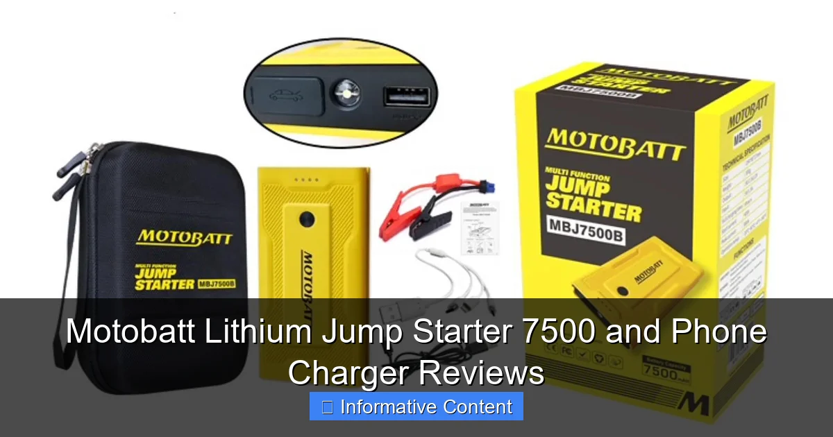 Motobatt Lithium Jump Starter 7500 and Phone Charger Reviews