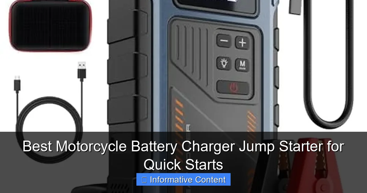 Best Motorcycle Battery Charger Jump Starter for Quick Starts