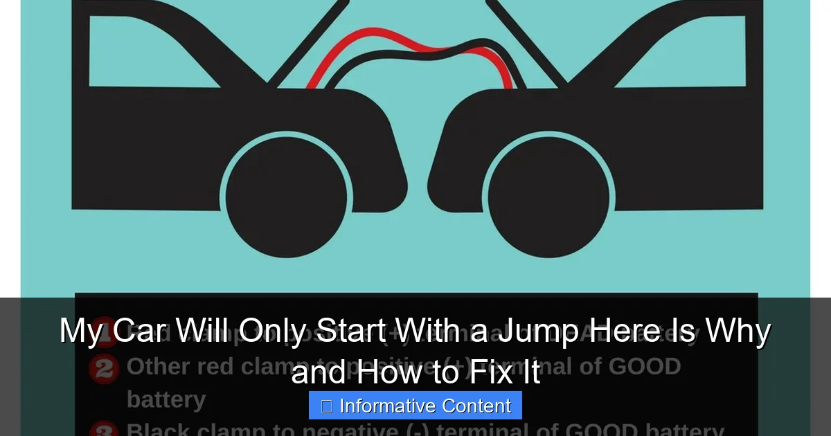 My Car Will Only Start With a Jump Here Is Why and How to Fix It