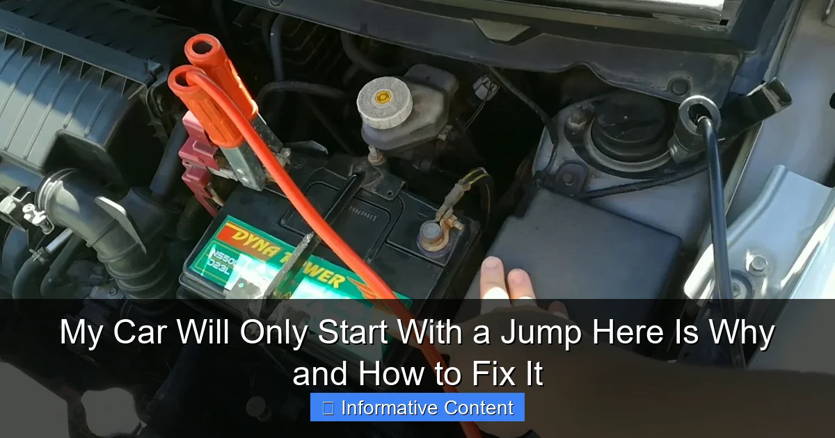My Car Will Only Start With a Jump Here Is Why and How to Fix It