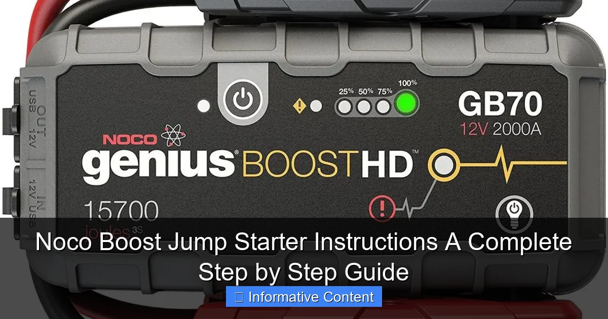 Noco Boost Jump Starter Instructions A Complete Step by Step Guide