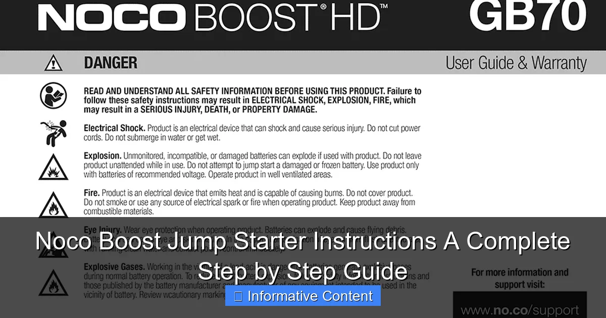 Noco Boost Jump Starter Instructions A Complete Step by Step Guide