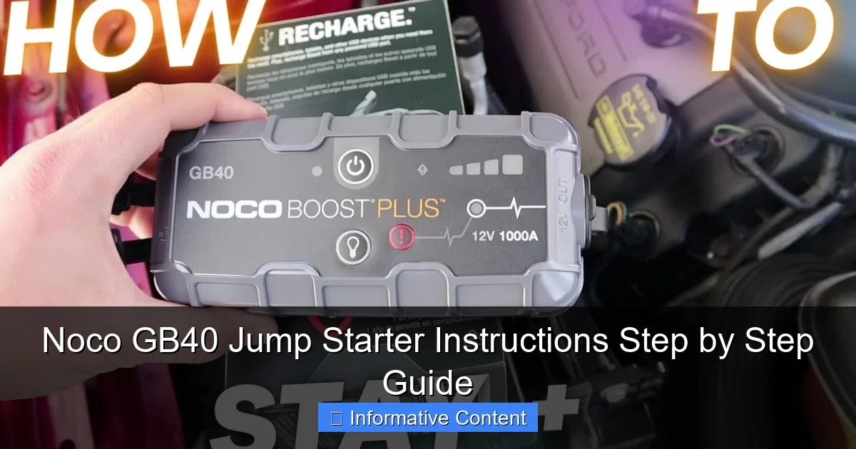 Noco GB40 Jump Starter Instructions Step by Step Guide