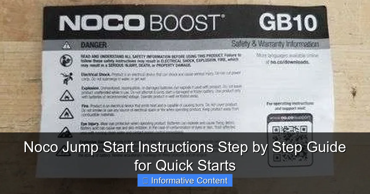 Noco Jump Start Instructions Step by Step Guide for Quick Starts