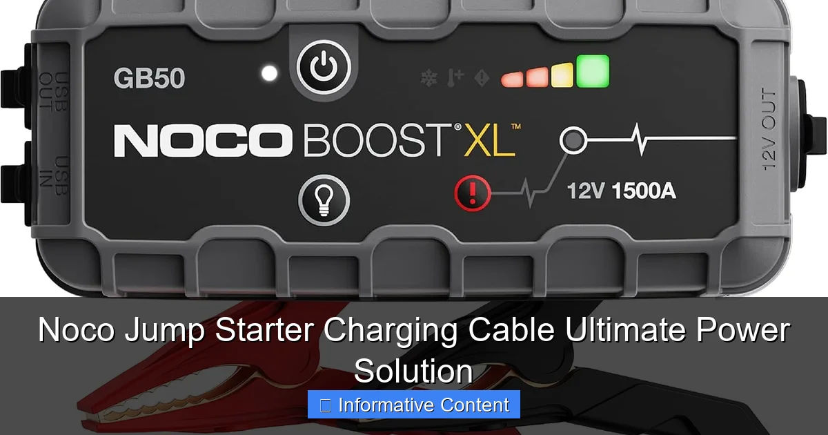 Noco Jump Starter Charging Cable Ultimate Power Solution