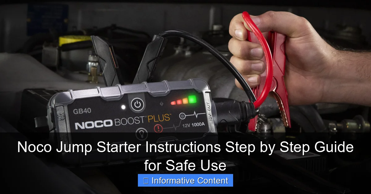 Noco Jump Starter Instructions Step by Step Guide for Safe Use