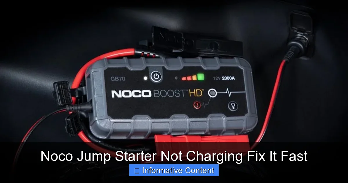 Noco Jump Starter Not Charging Fix It Fast