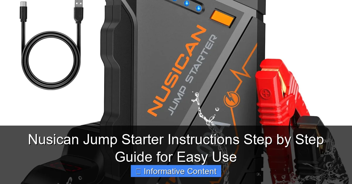 Nusican Jump Starter Instructions Step by Step Guide for Easy Use