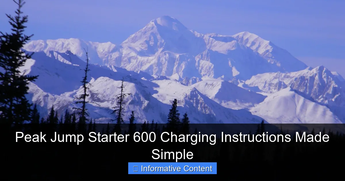 Peak Jump Starter 600 Charging Instructions Made Simple