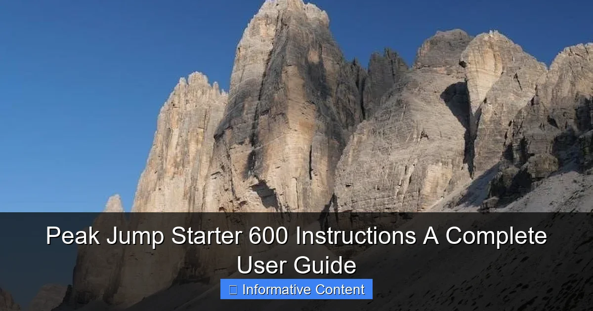 Peak Jump Starter 600 Instructions A Complete User Guide