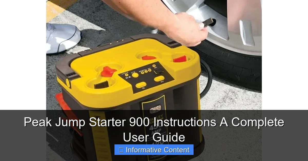 Peak Jump Starter 900 Instructions A Complete User Guide