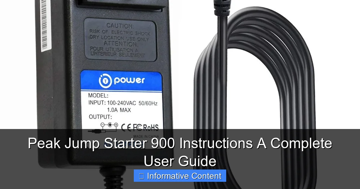Peak Jump Starter 900 Instructions A Complete User Guide