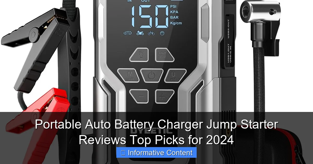 Portable Auto Battery Charger Jump Starter Reviews Top Picks for 2024