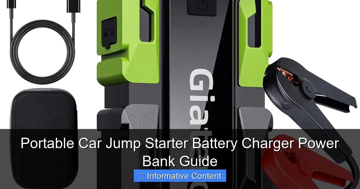 Portable Car Jump Starter Battery Charger Power Bank Guide
