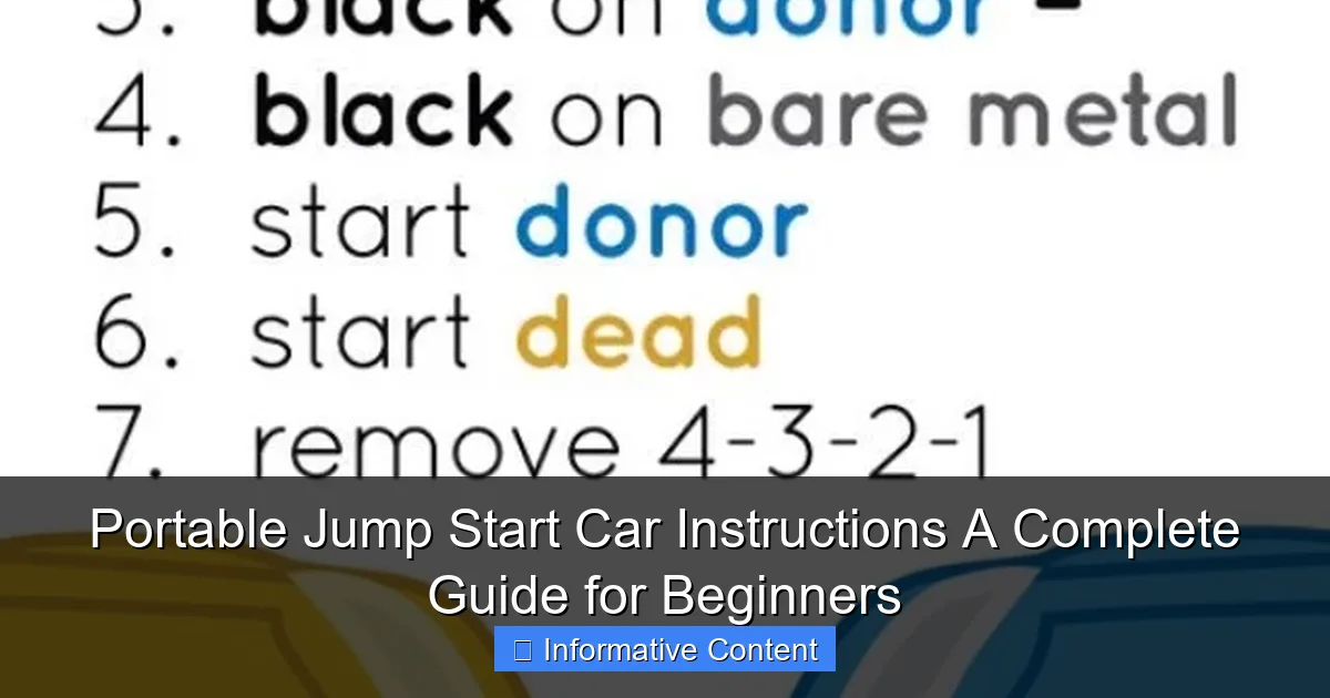 Portable Jump Start Car Instructions A Complete Guide for Beginners