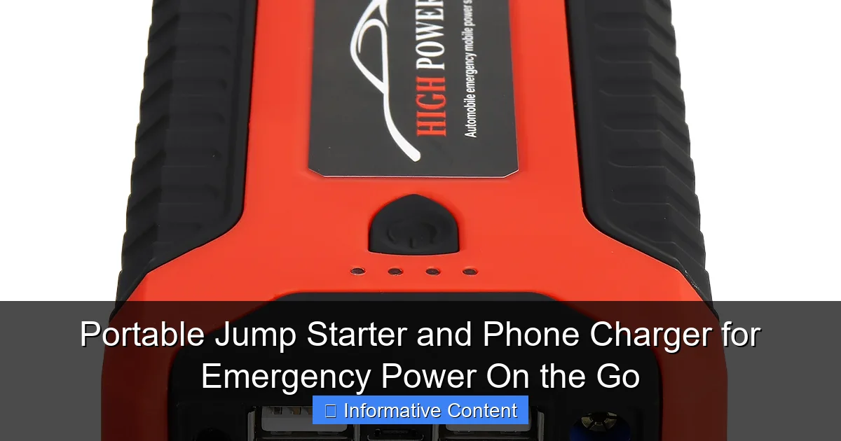 Portable Jump Starter and Phone Charger for Emergency Power On the Go