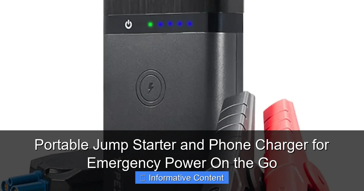 Portable Jump Starter and Phone Charger for Emergency Power On the Go