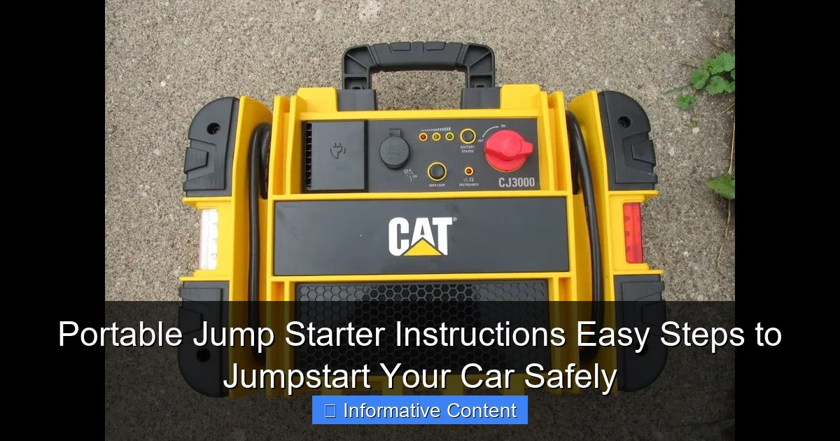 Portable Jump Starter Instructions Easy Steps to Jumpstart Your Car Safely