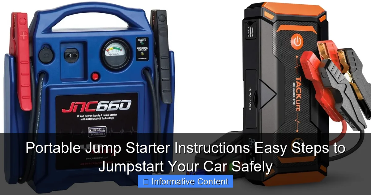 Portable Jump Starter Instructions Easy Steps to Jumpstart Your Car Safely