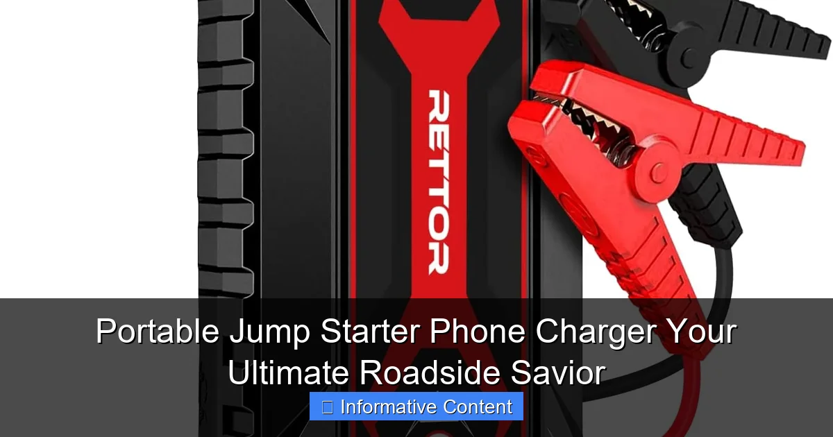 Portable Jump Starter Phone Charger Your Ultimate Roadside Savior
