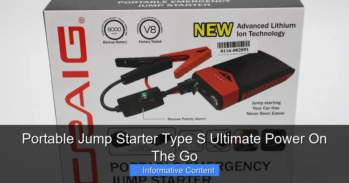 Portable Jump Starter Type S Ultimate Power On The Go