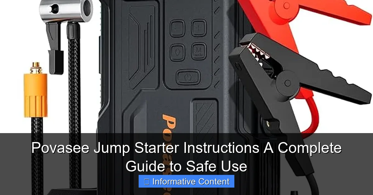 Povasee Jump Starter Instructions A Complete Guide to Safe Use