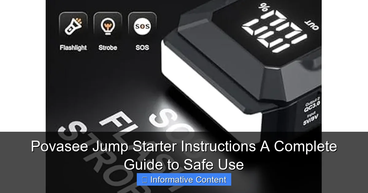 Povasee Jump Starter Instructions A Complete Guide to Safe Use