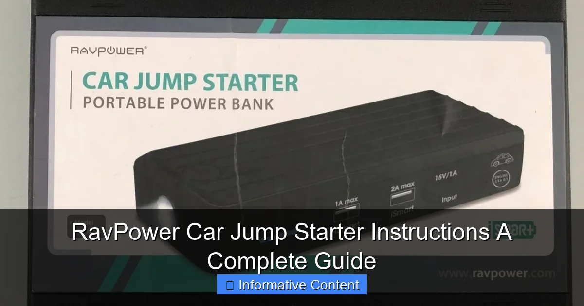 RavPower Car Jump Starter Instructions A Complete Guide