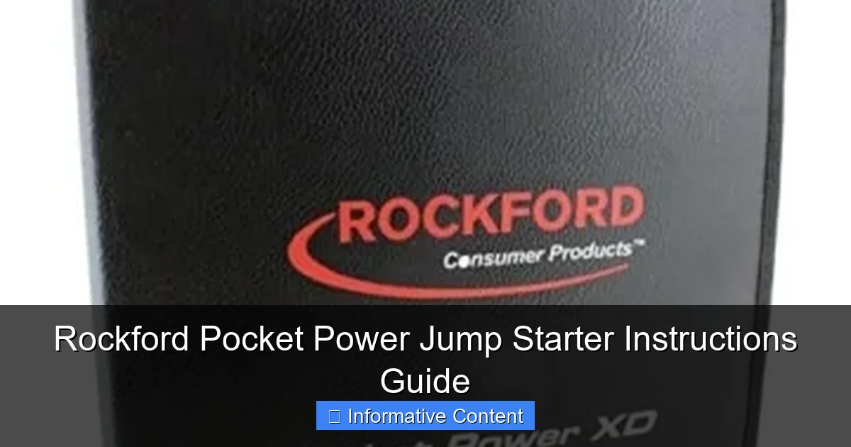 Rockford Pocket Power Jump Starter Instructions Guide
