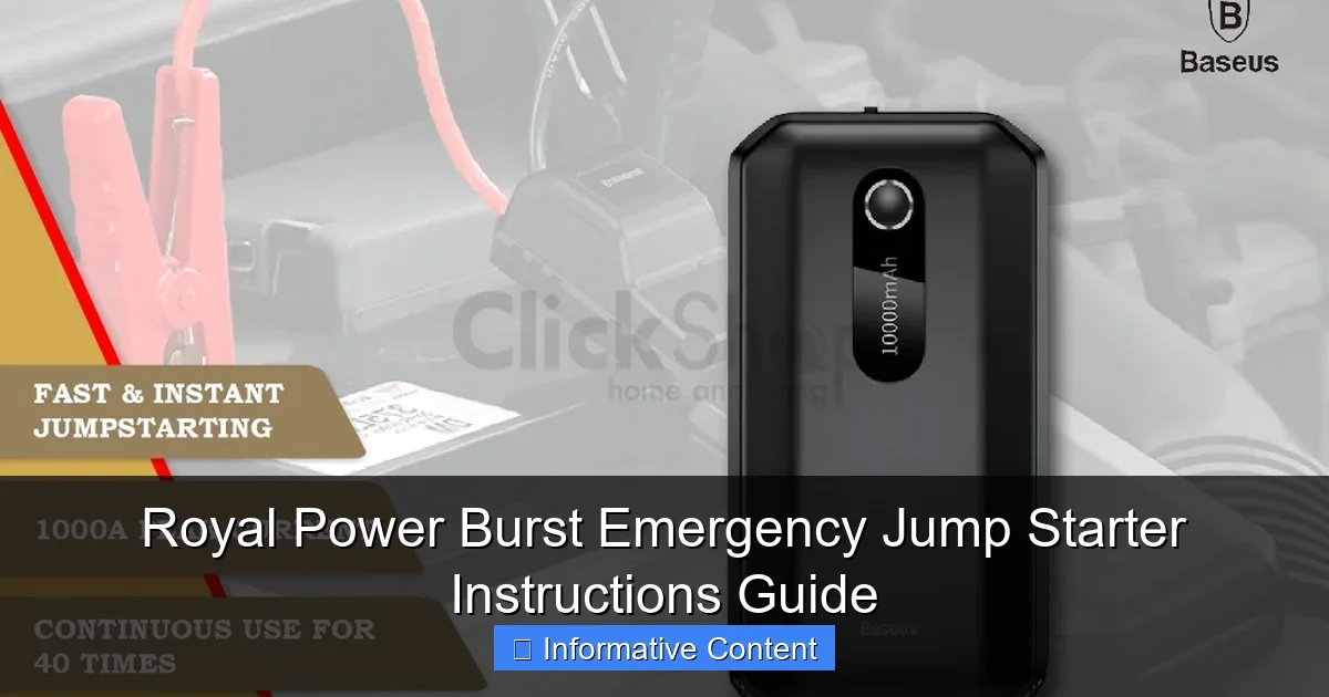 Royal Power Burst Emergency Jump Starter Instructions Guide