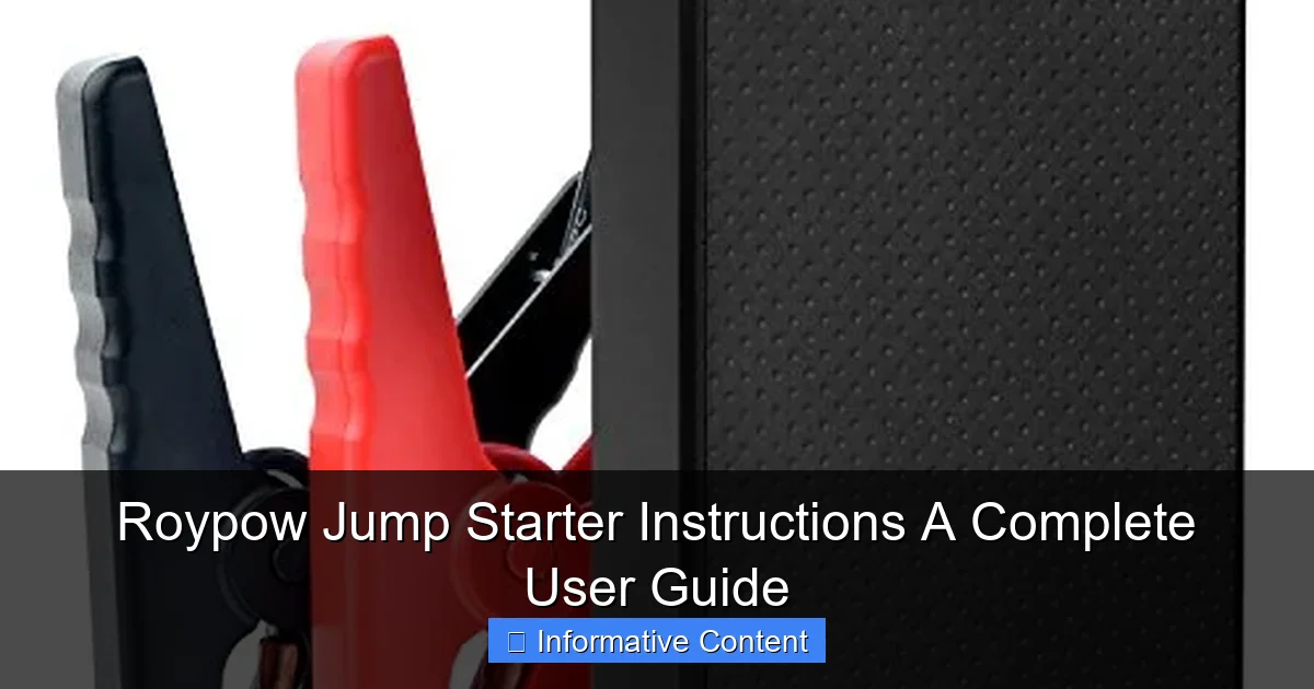 Roypow Jump Starter Instructions A Complete User Guide