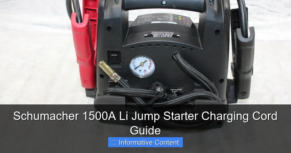 Schumacher 1500A Li Jump Starter Charging Cord Guide