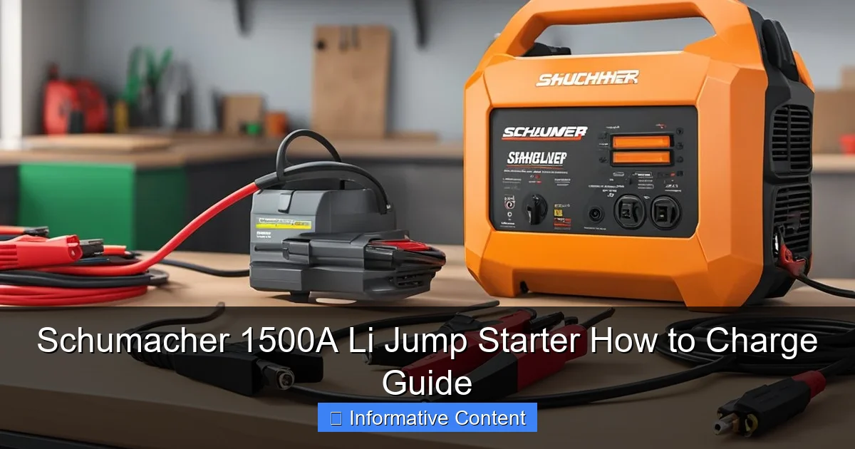 Schumacher 1500A Li Jump Starter How to Charge Guide