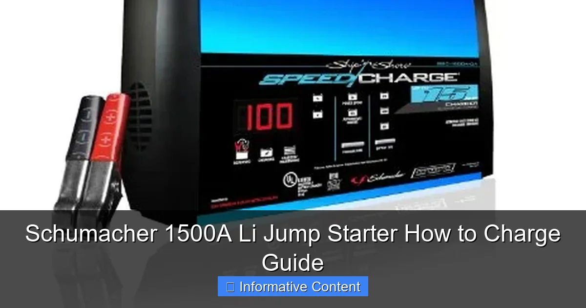 Schumacher 1500A Li Jump Starter How to Charge Guide