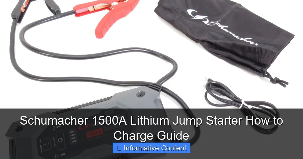 Schumacher 1500A Lithium Jump Starter How to Charge Guide