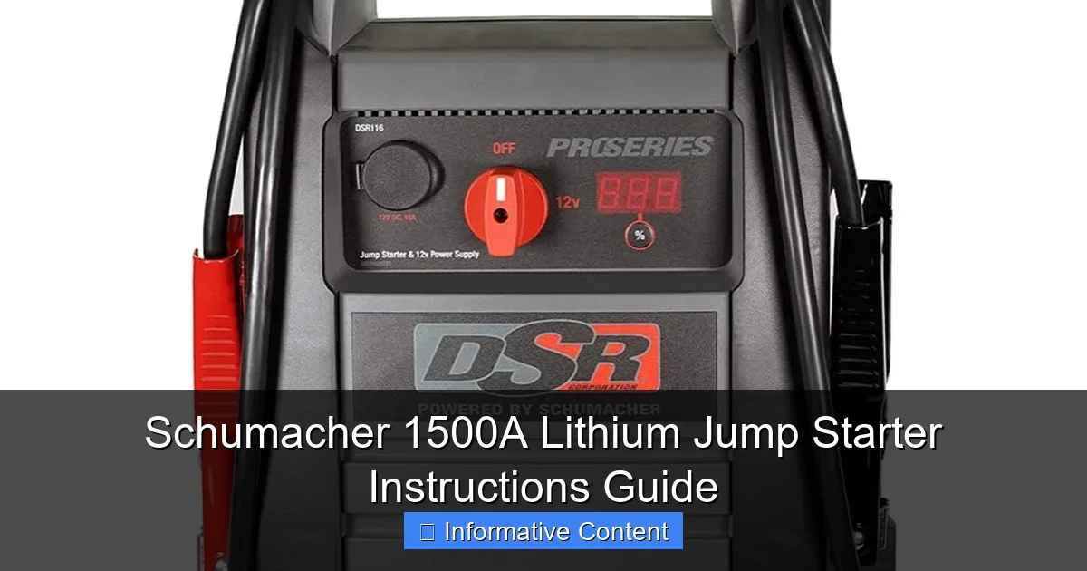 Schumacher 1500A Lithium Jump Starter Instructions Guide