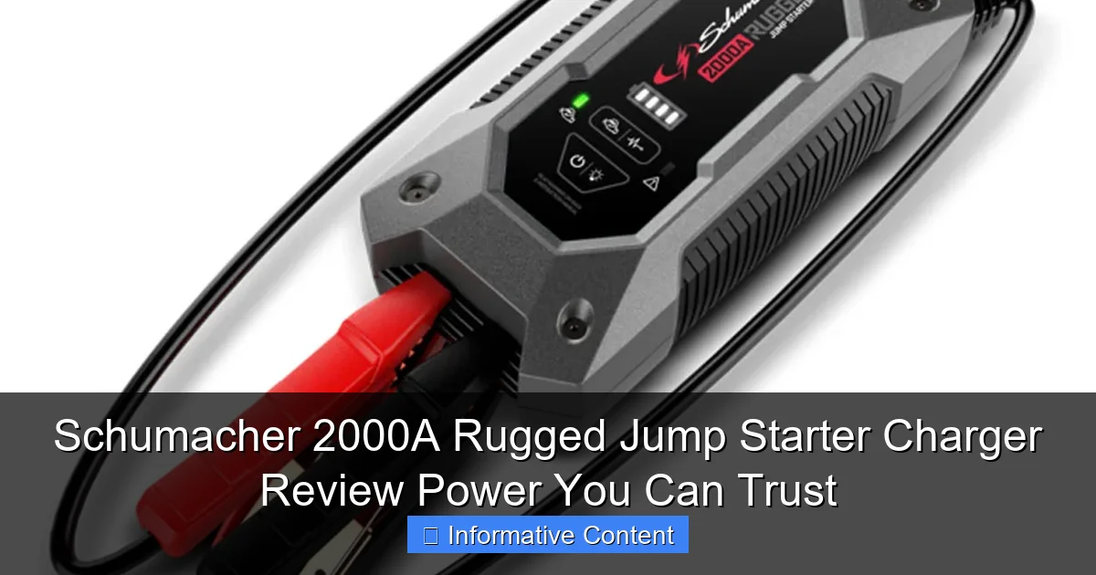 Schumacher 2000A Rugged Jump Starter Charger Review Power You Can Trust