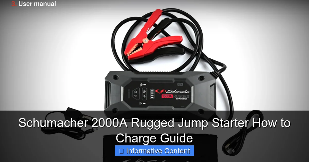 Schumacher 2000A Rugged Jump Starter How to Charge Guide