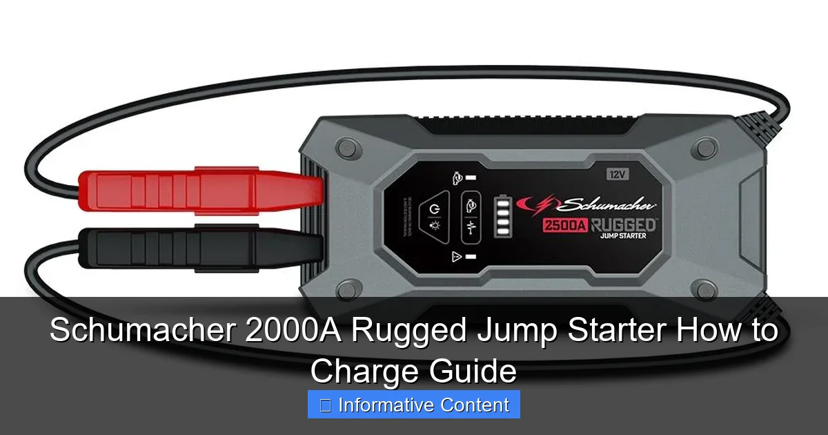Schumacher 2000A Rugged Jump Starter How to Charge Guide