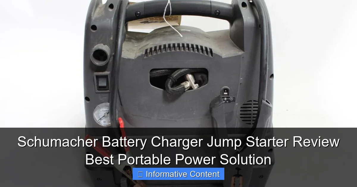 Schumacher Battery Charger Jump Starter Review Best Portable Power Solution
