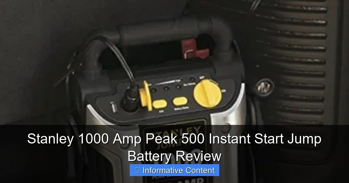 Stanley 1000 Amp Peak 500 Instant Start Jump Battery Review