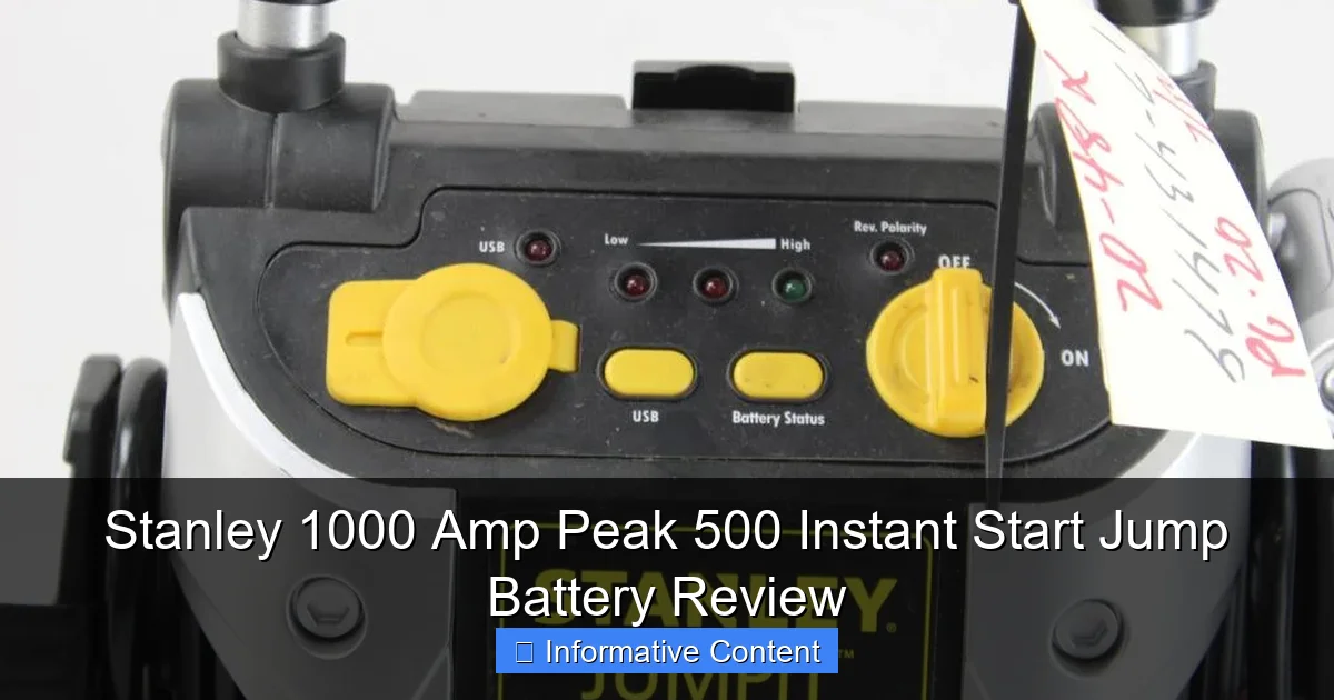 Stanley 1000 Amp Peak 500 Instant Start Jump Battery Review