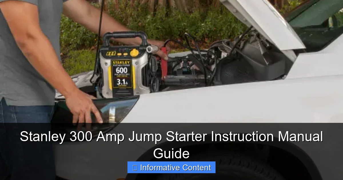Stanley 300 Amp Jump Starter Instruction Manual Guide